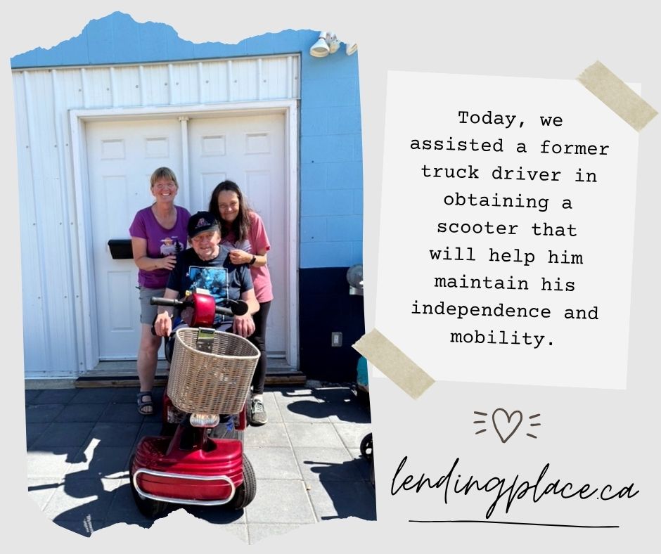 image of a happy former trucker on his new scooter